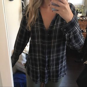 Plaid button up tunic